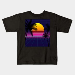 synthwave sunset classic Kids T-Shirt